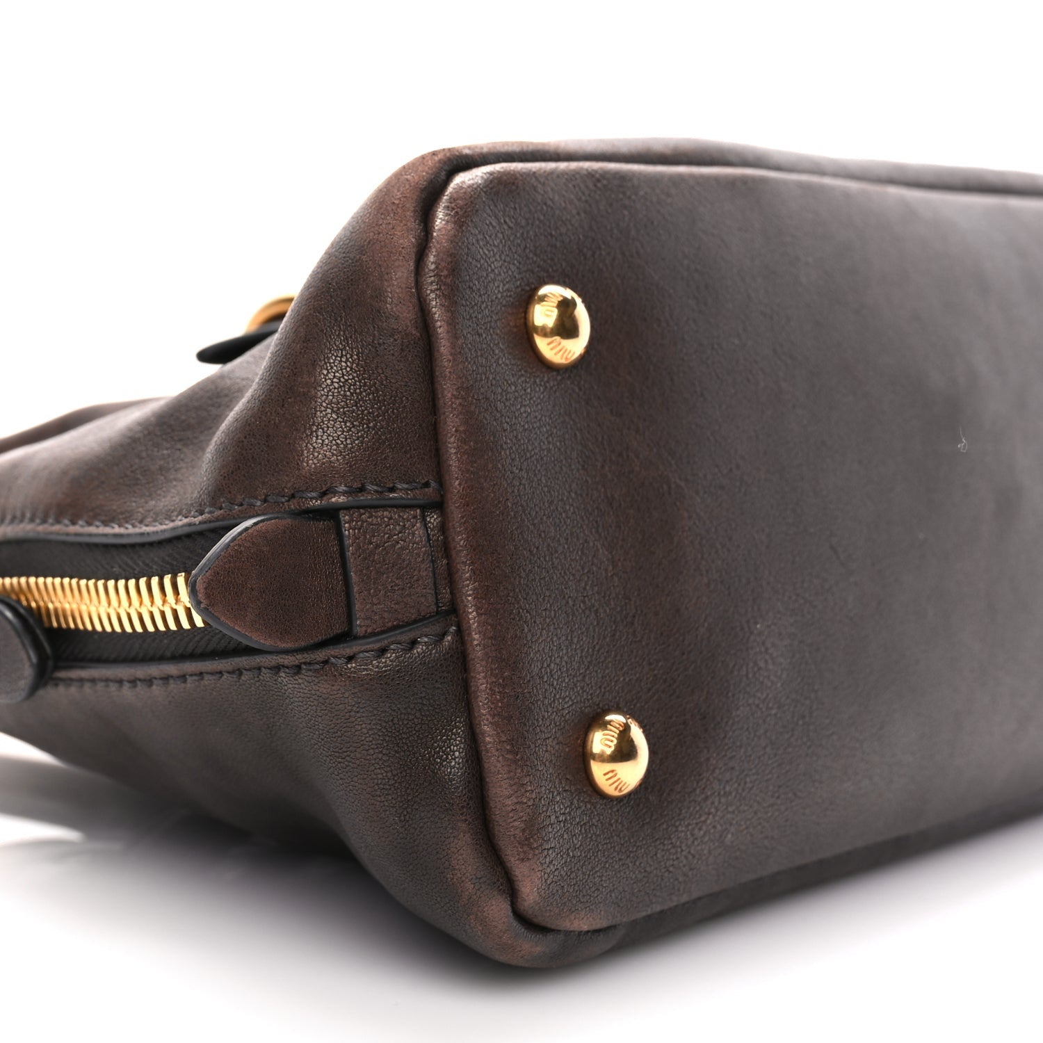 Miu Miu Nappa Aviator Regular Aventure Bag Briarwood 6 of 8