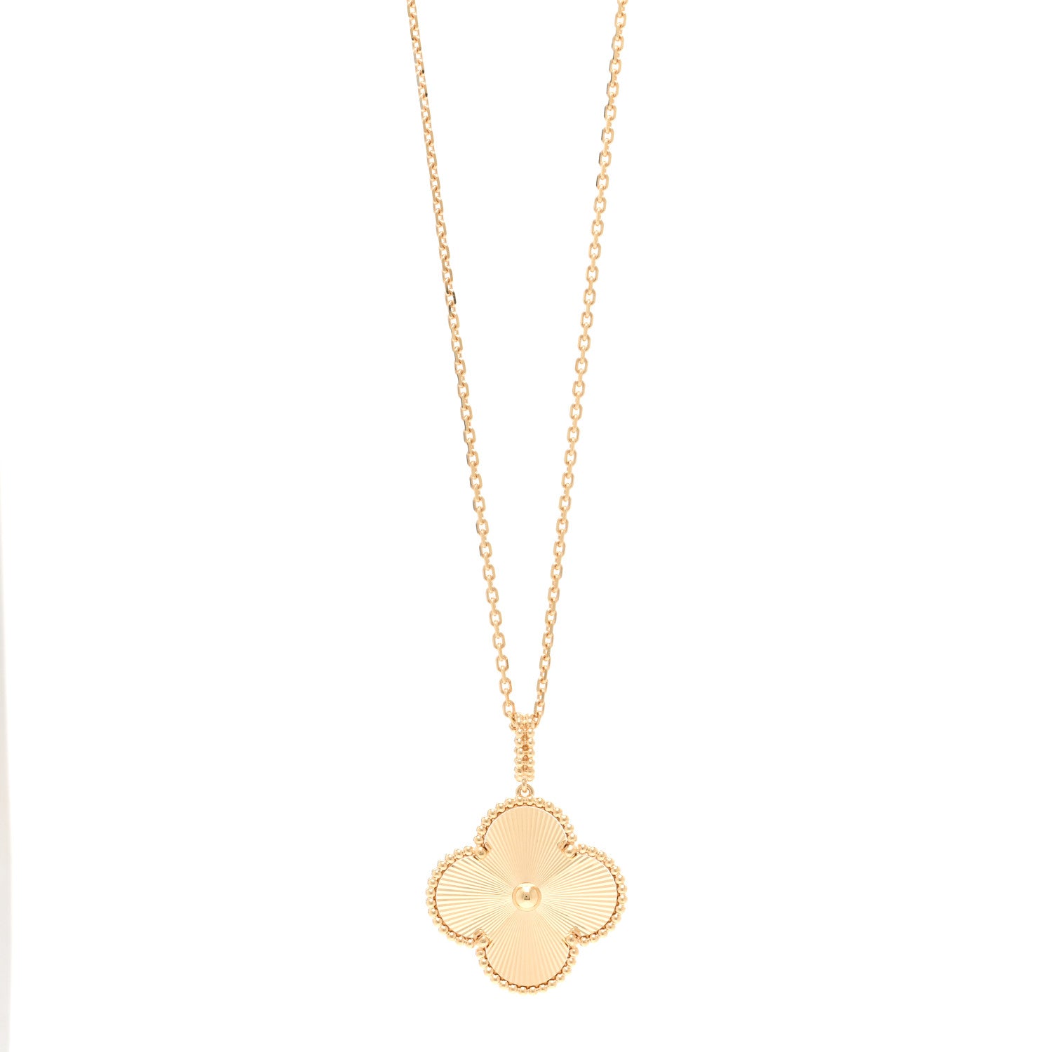 Van Cleef & Arpels 18K Yellow Gold Guilloche Magic Alhambra Long Necklace 1 of 6