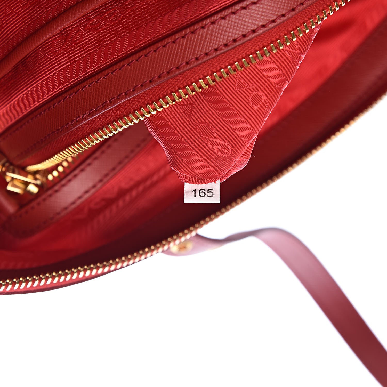 Prada Tessuto Nylon Saffiano Tote Rosso 7 of 10