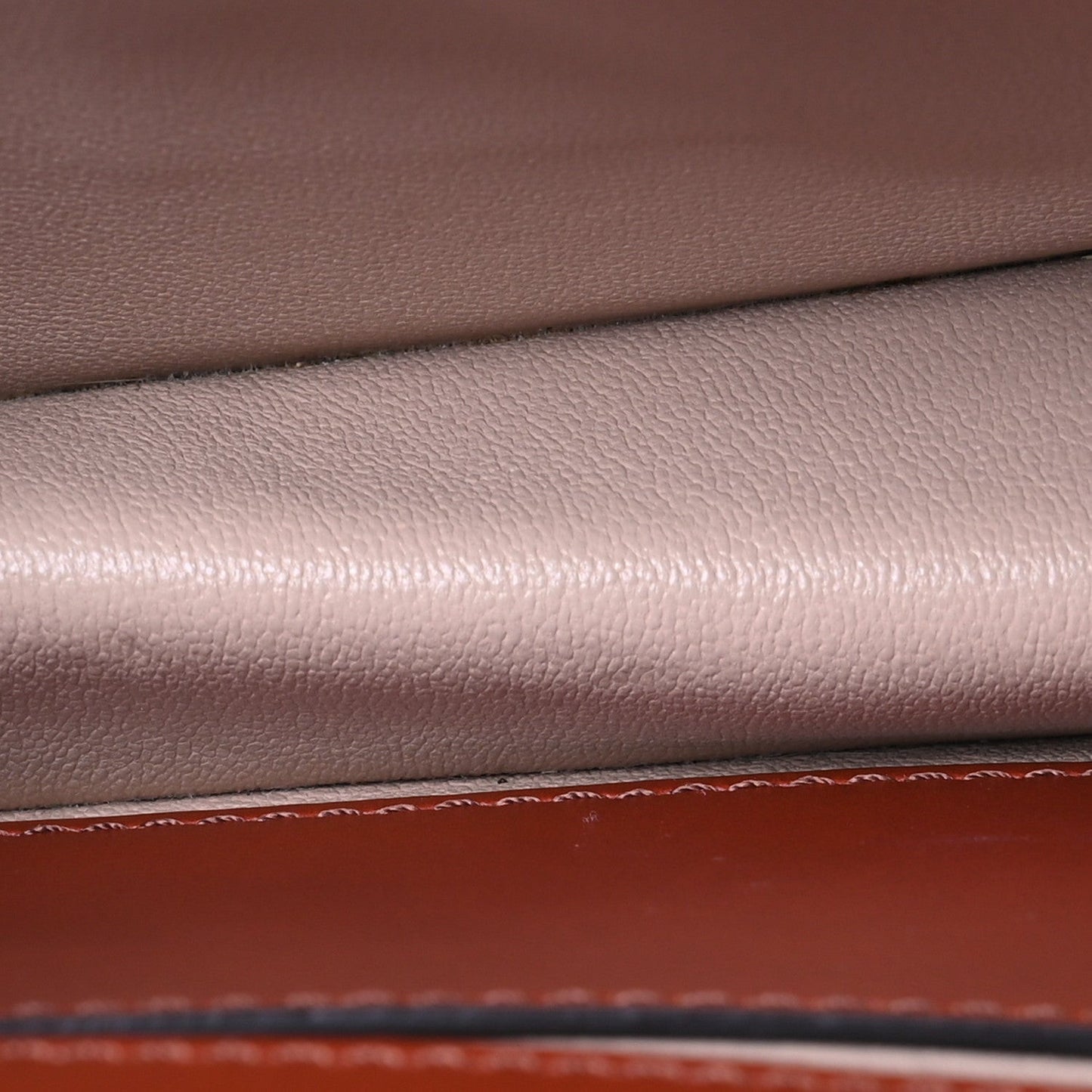 Shiny Goatskin Calfskin Mini Aby Chain Shoulder Bag Sepia Brown