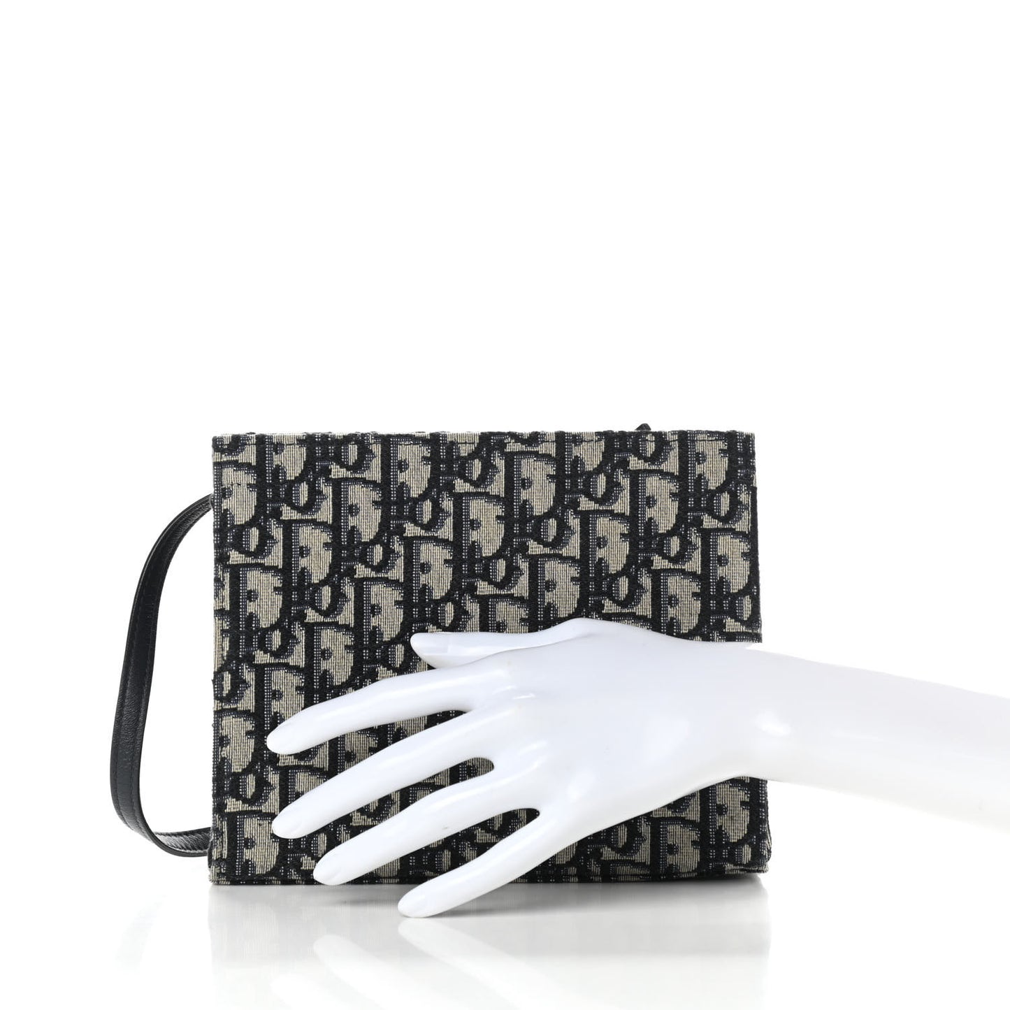 Oblique Zipped Pouch Clutch Blue