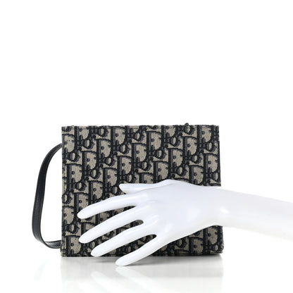 Christian Dior Oblique Zipped Pouch Clutch Blue 2 of 7