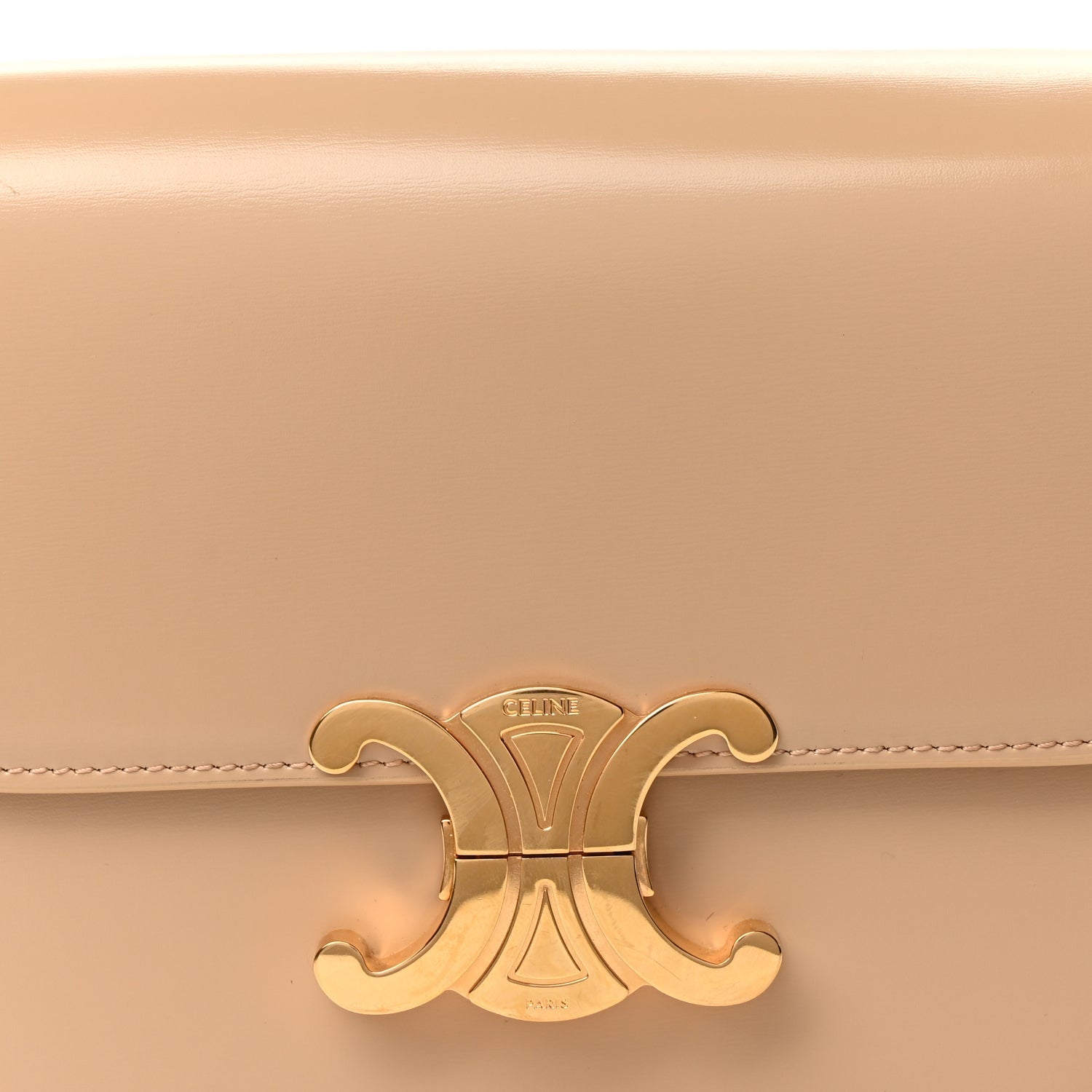 Celine Shiny Calfskin Teen Triomphe  Nude 7 of 9