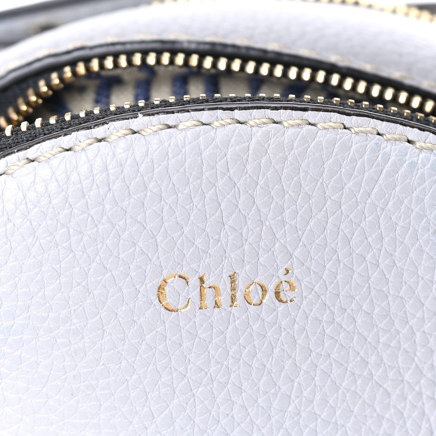 Grained Shiny Calfskin Mini Round Daria Bag Light Cloud