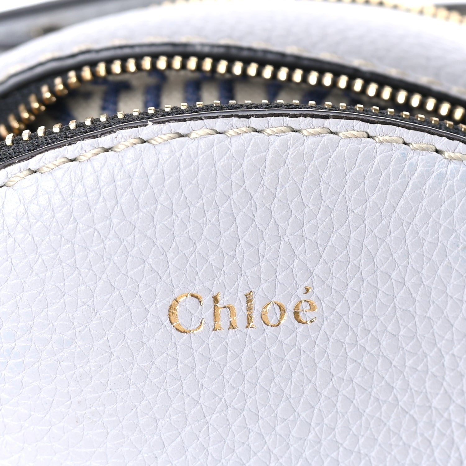 Chloe Grained Shiny Calfskin Mini Round Daria Bag Light Cloud 5 of 7