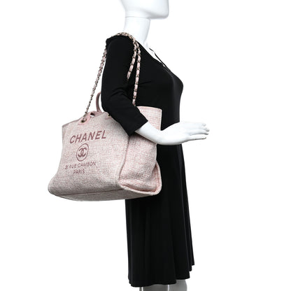 Chanel Lurex Boucle Deauville Medium Tote Pink 2 of 11