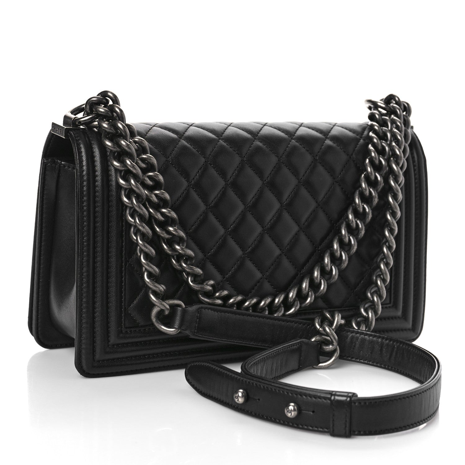Chanel Lambskin Quilted Medium Boy Flap Black 3 of 11