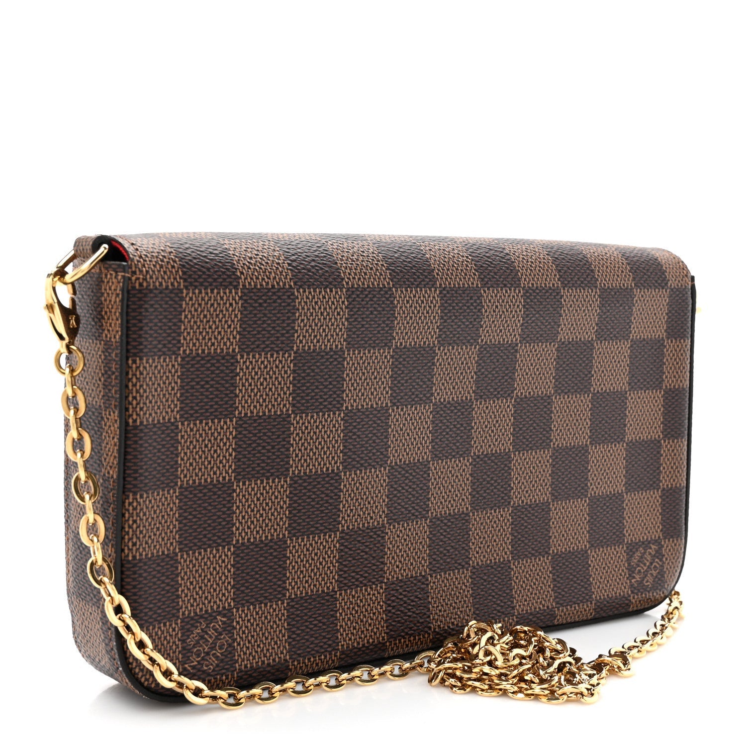 Louis Vuitton Damier Ebene Pochette Felicie Chain Wallet 4 of 7
