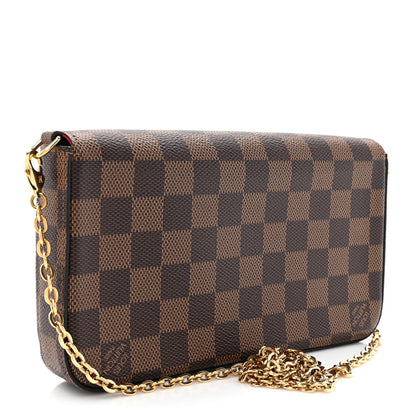 Louis Vuitton Damier Ebene Pochette Felicie Chain Wallet 4 of 7