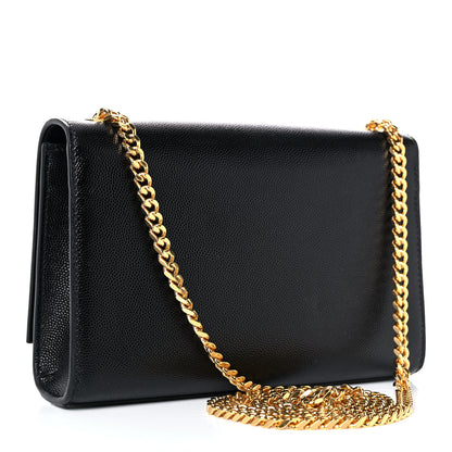 Saint Laurent Grain De Poudre Small Monogram Kate Satchel Black 2 of 8