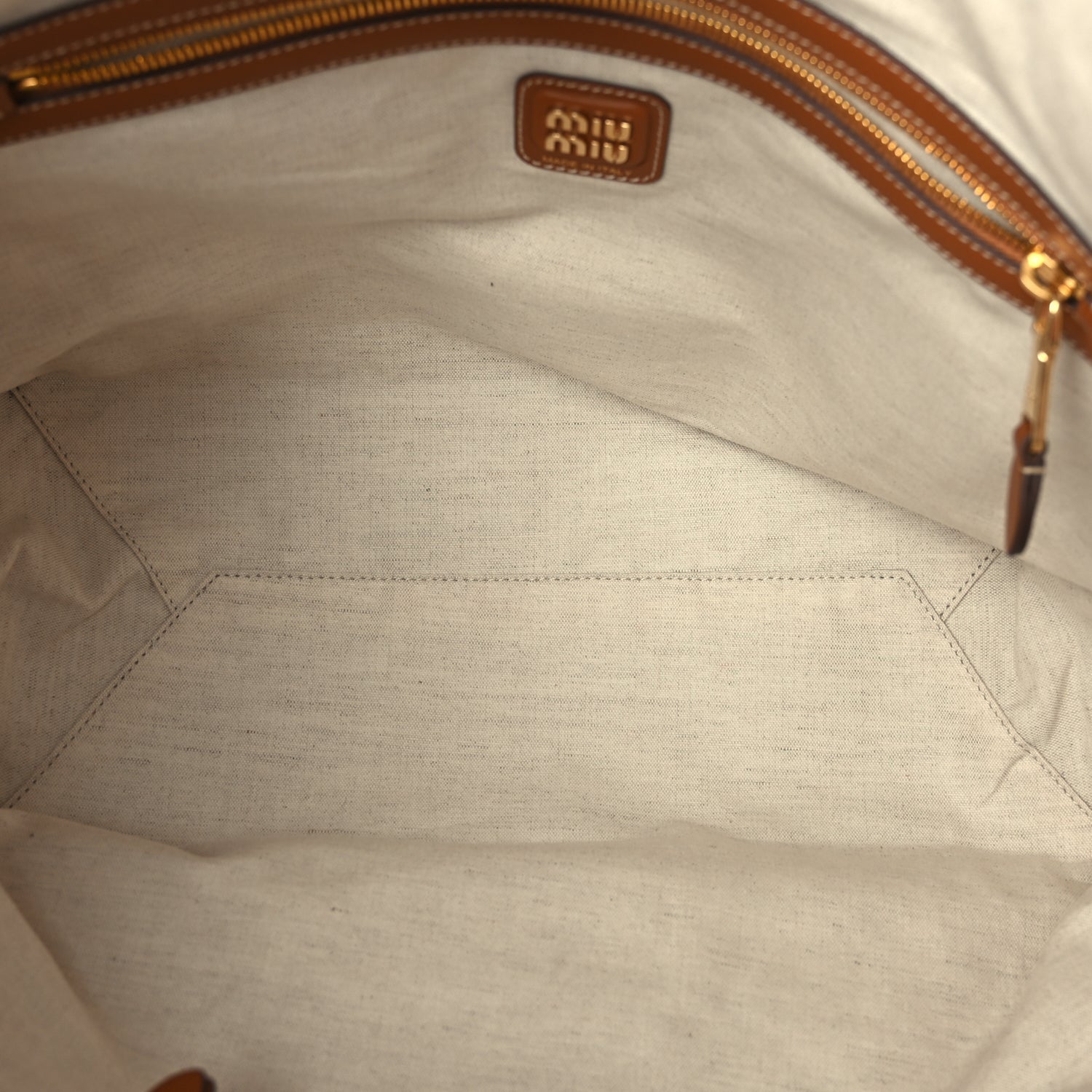 Miu Miu Nappa Large Ivy Tote Bag Cognac 4 of 8