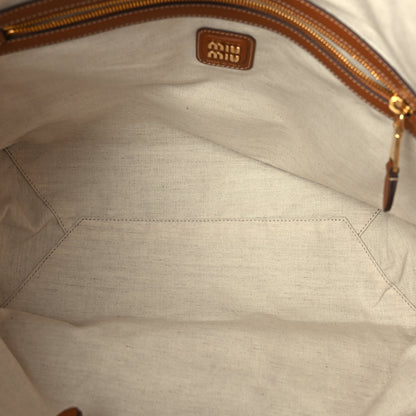 Miu Miu Nappa Large Ivy Tote Bag Cognac 4 of 8