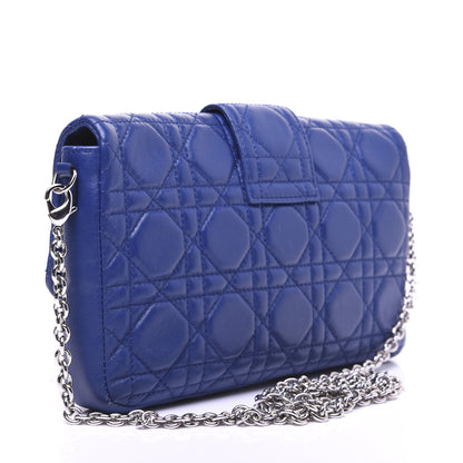 Christian Dior Lambskin Cannage New Lock Pouch Blue 3 of 11