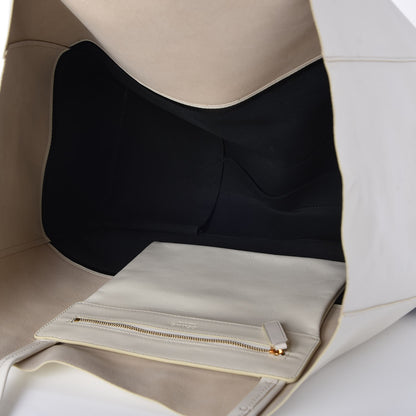 Celine Lambskin Horizontal Bi-Cabas White Black 5 of 7