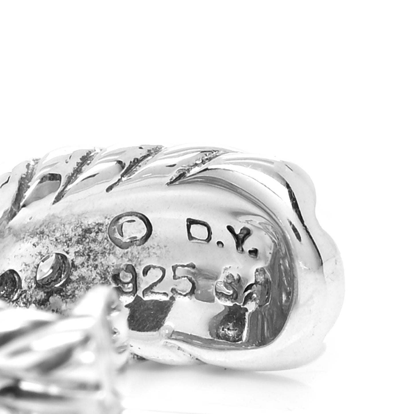 Sterling Silver Diamond 12mm Cable Hoop Earrings