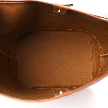 Celine Triomphe Canvas Calfskin Medium Bucket Bag Tan 5 of 10