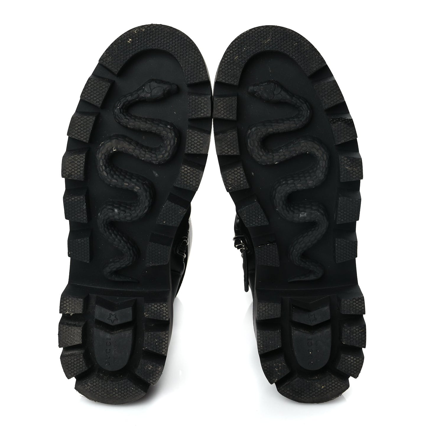 Nappa Frances GG Matelasse Platform Combat Boots 37 Black
