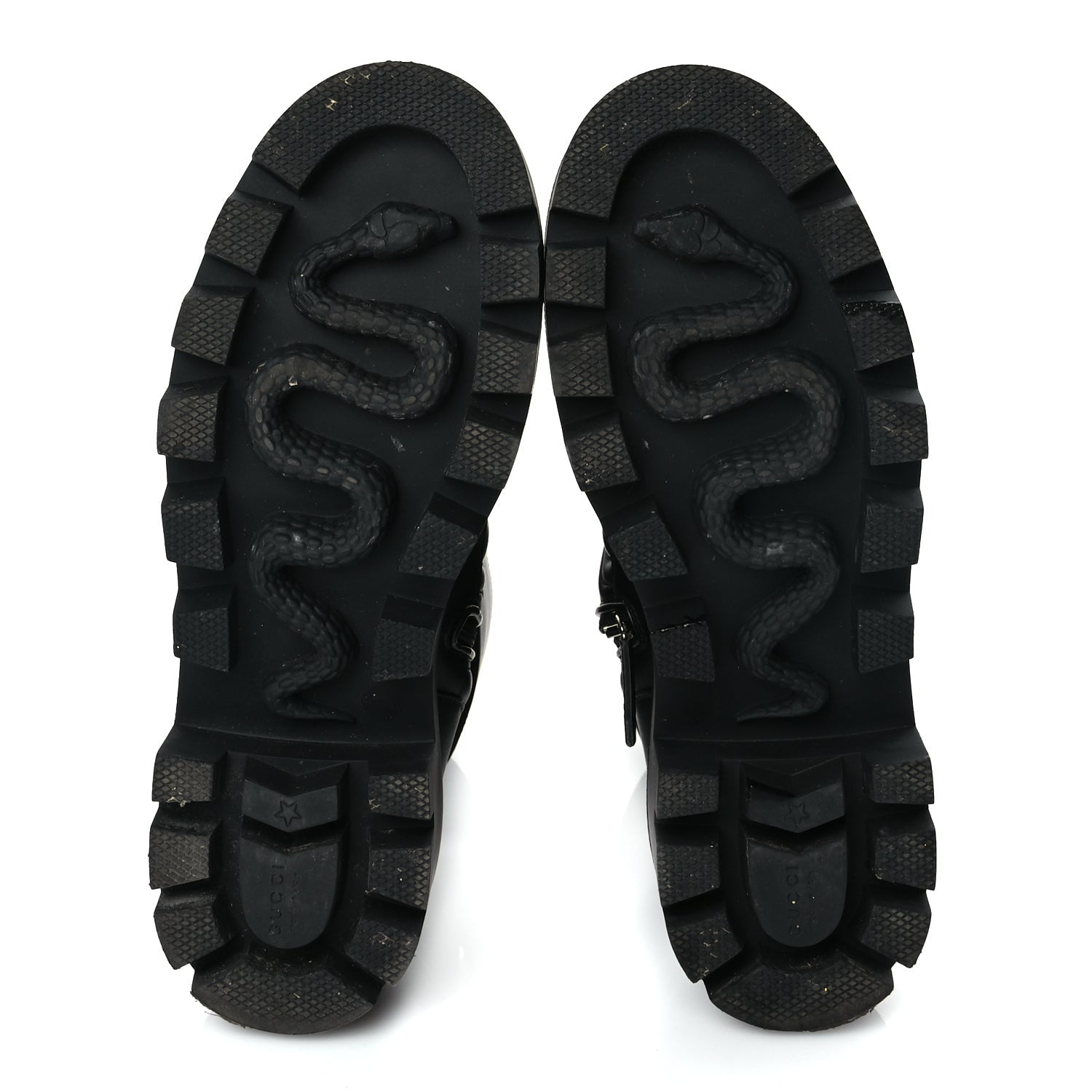 Gucci Nappa Frances GG Matelasse Platform Combat Boots 37 Black 5 of 8
