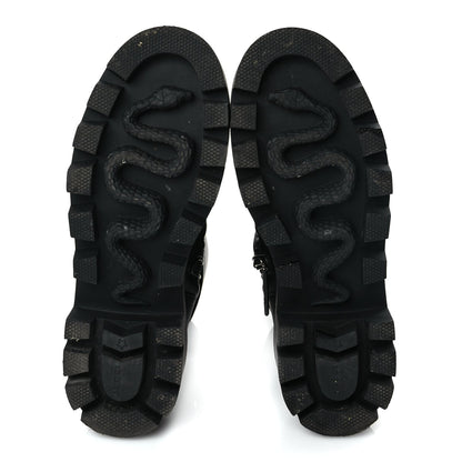 Gucci Nappa Frances GG Matelasse Platform Combat Boots 37 Black 5 of 8