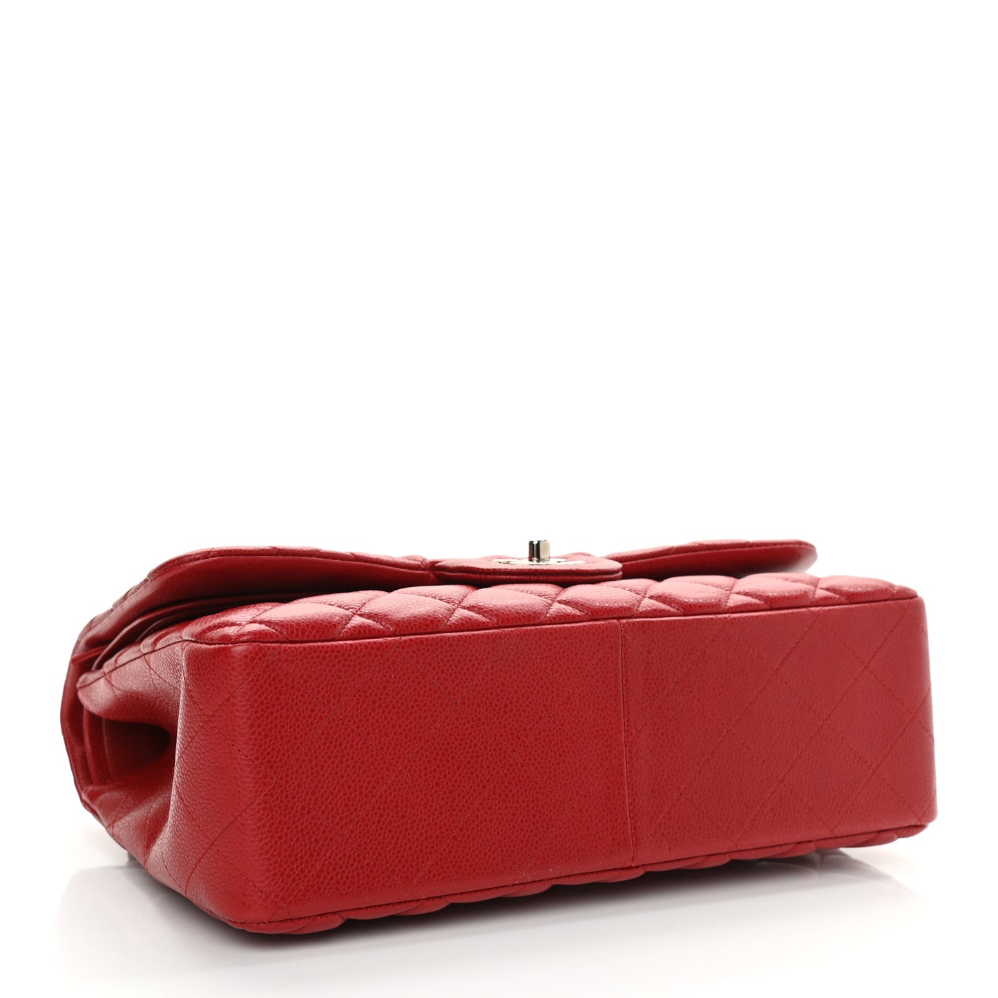 Caviar Quilted Jumbo Double Flap Red