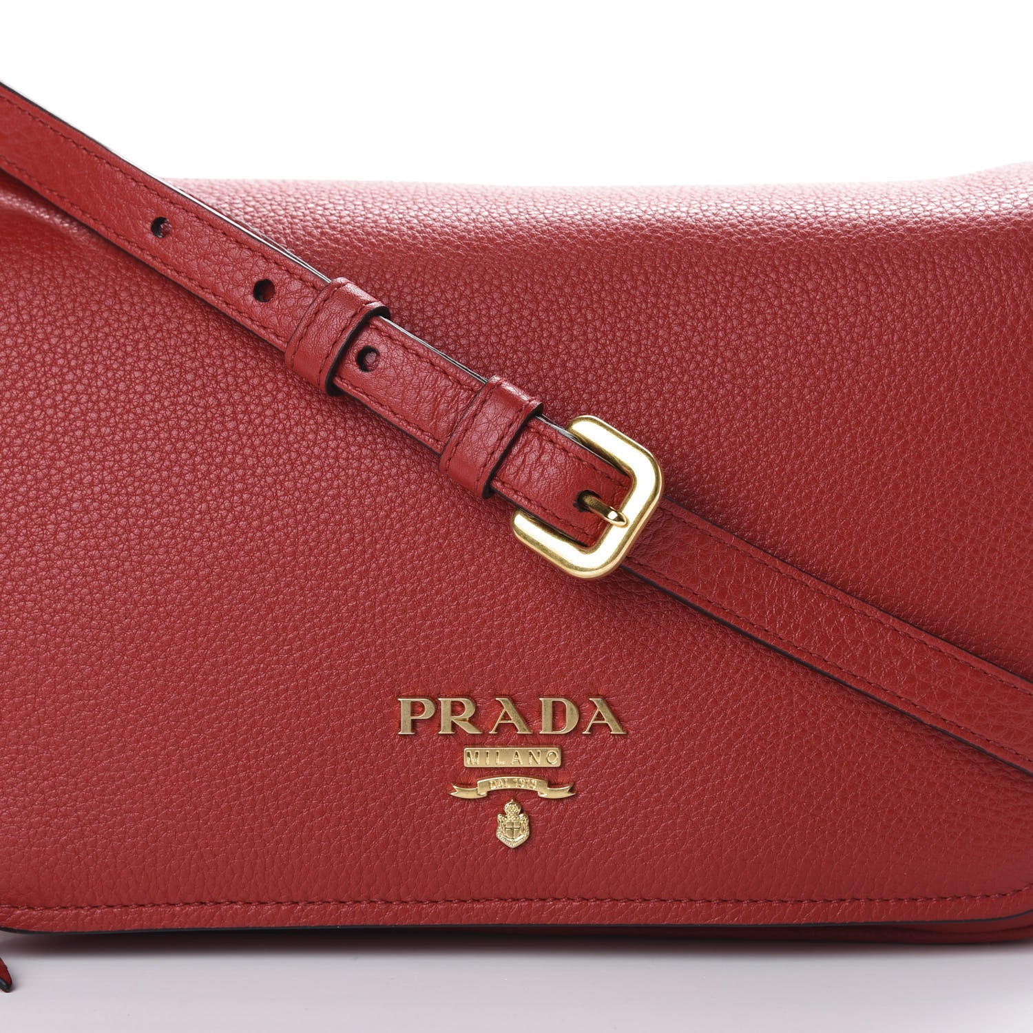 Prada Vitello Phenix Flap Crossbody Rosso 8 of 8
