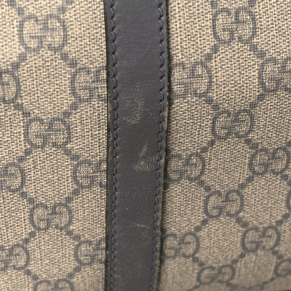 Gucci GG Supreme Monogram Selleria Calfskin Medium Carry On Duffle Bag Beige Grey 11 of 11