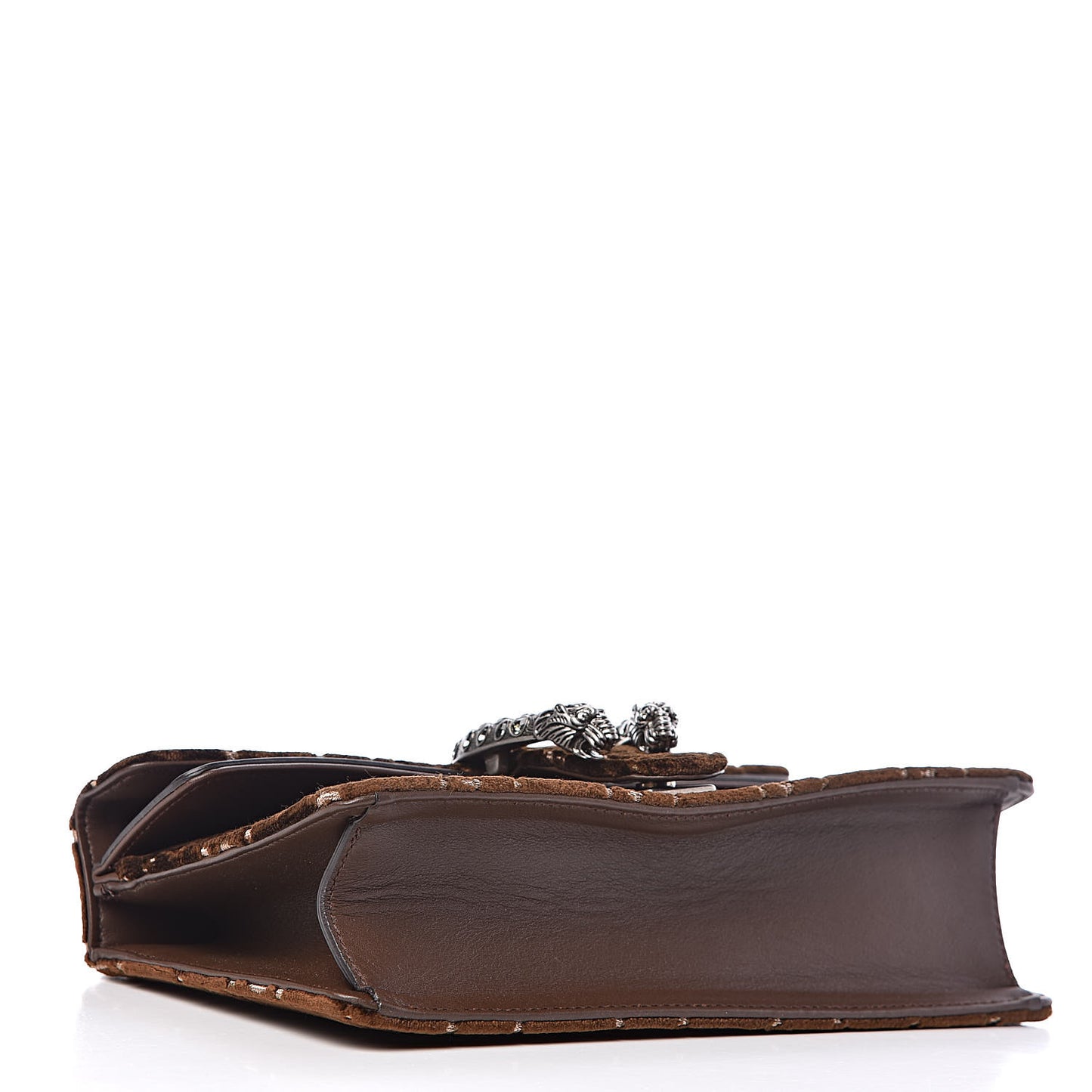 Velvet Moon Calfskin Crystal GG Monogram Small Dionysus Shoulder Bag Brown Vintage Cocoa Black Diamond