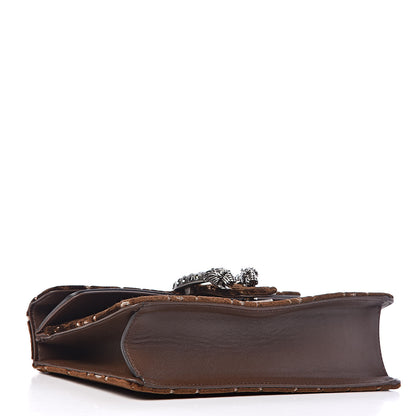 Gucci Velvet Moon Calfskin Crystal GG Monogram Small Dionysus Shoulder Bag Brown Vintage Cocoa Black Diamond 4 of 10
