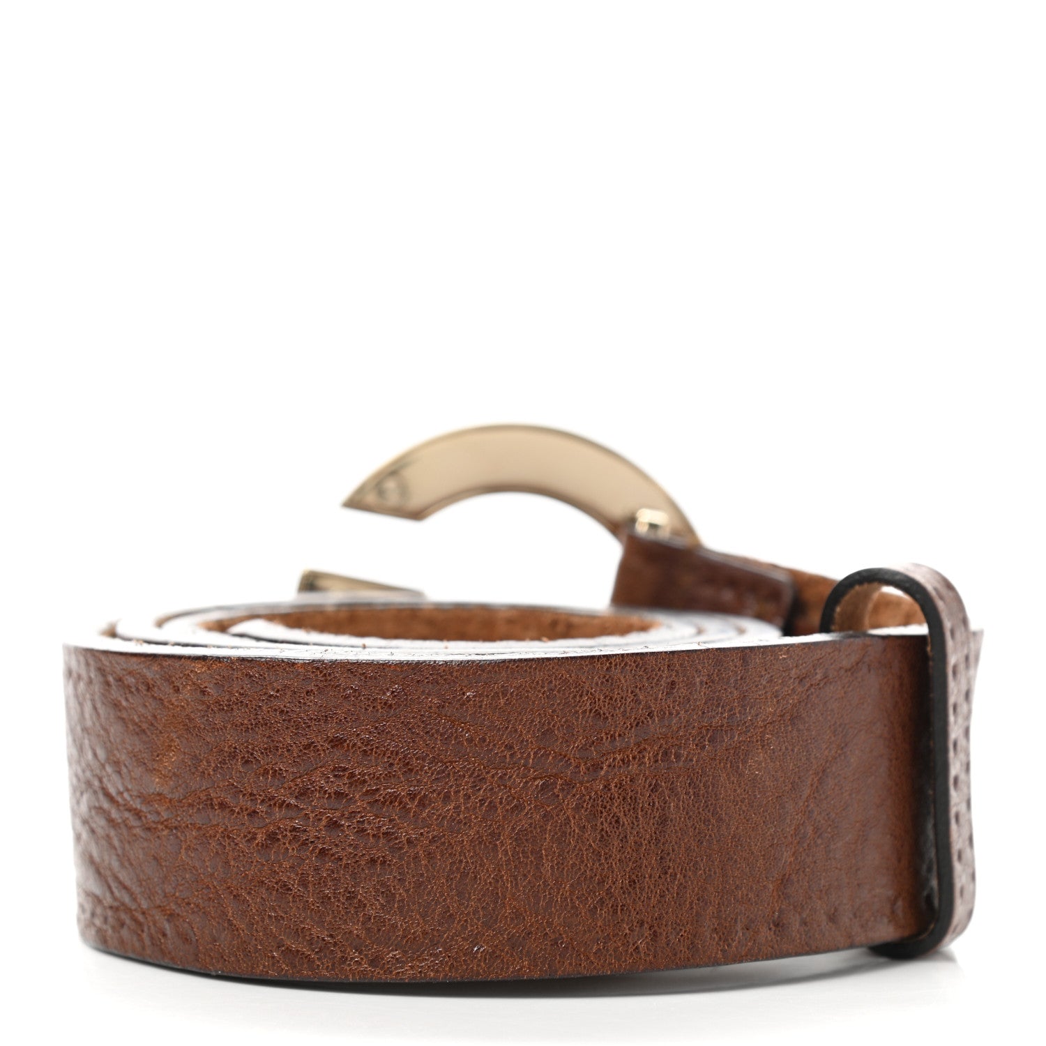 Gucci Calfskin G Belt 85 34 Brown 2 of 5