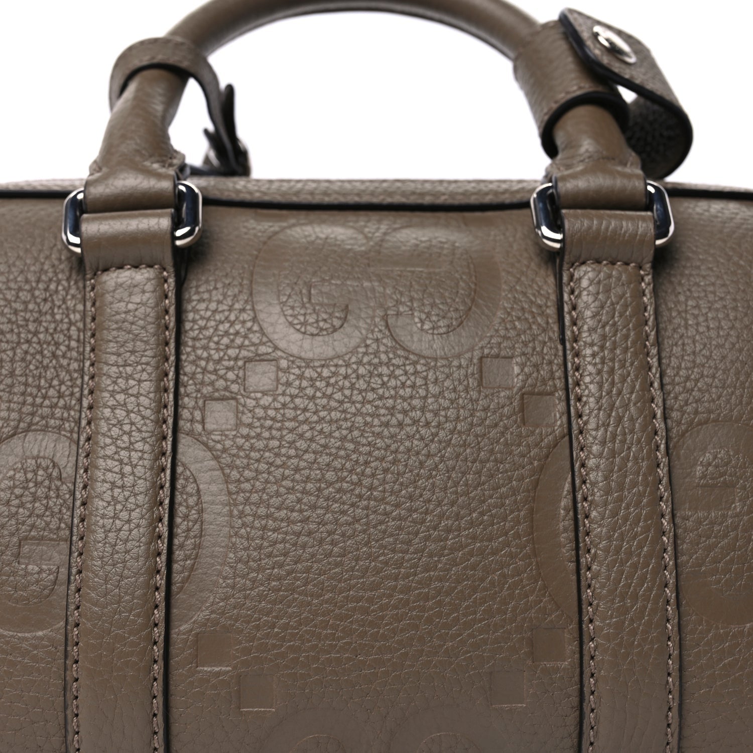 Gucci Piuma Calfskin Jumbo GG Embossed Mini Duffle Bag Good Taupe 6 of 8