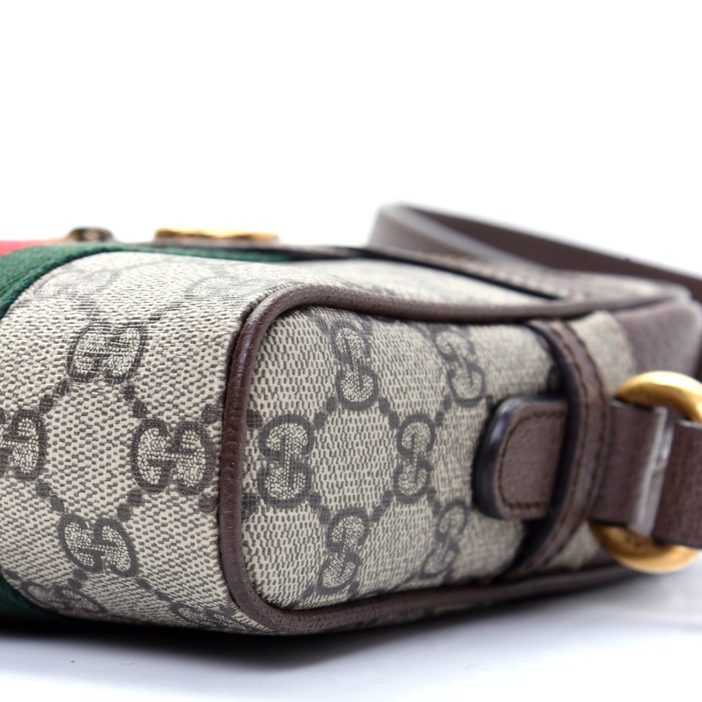 GG Supreme Monogram Web Mini Ophidia Messenger Brown