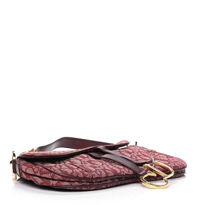 Christian Dior Monogram Double Saddle Bag Burgundy 3 of 10