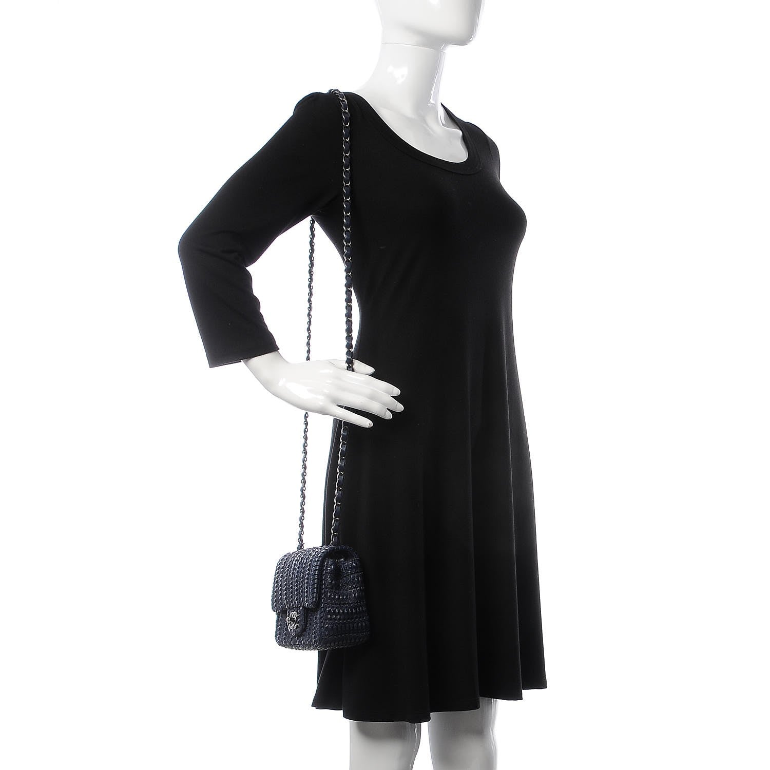 Chanel Lambskin Embroidered Small Flap Navy 2 of 8