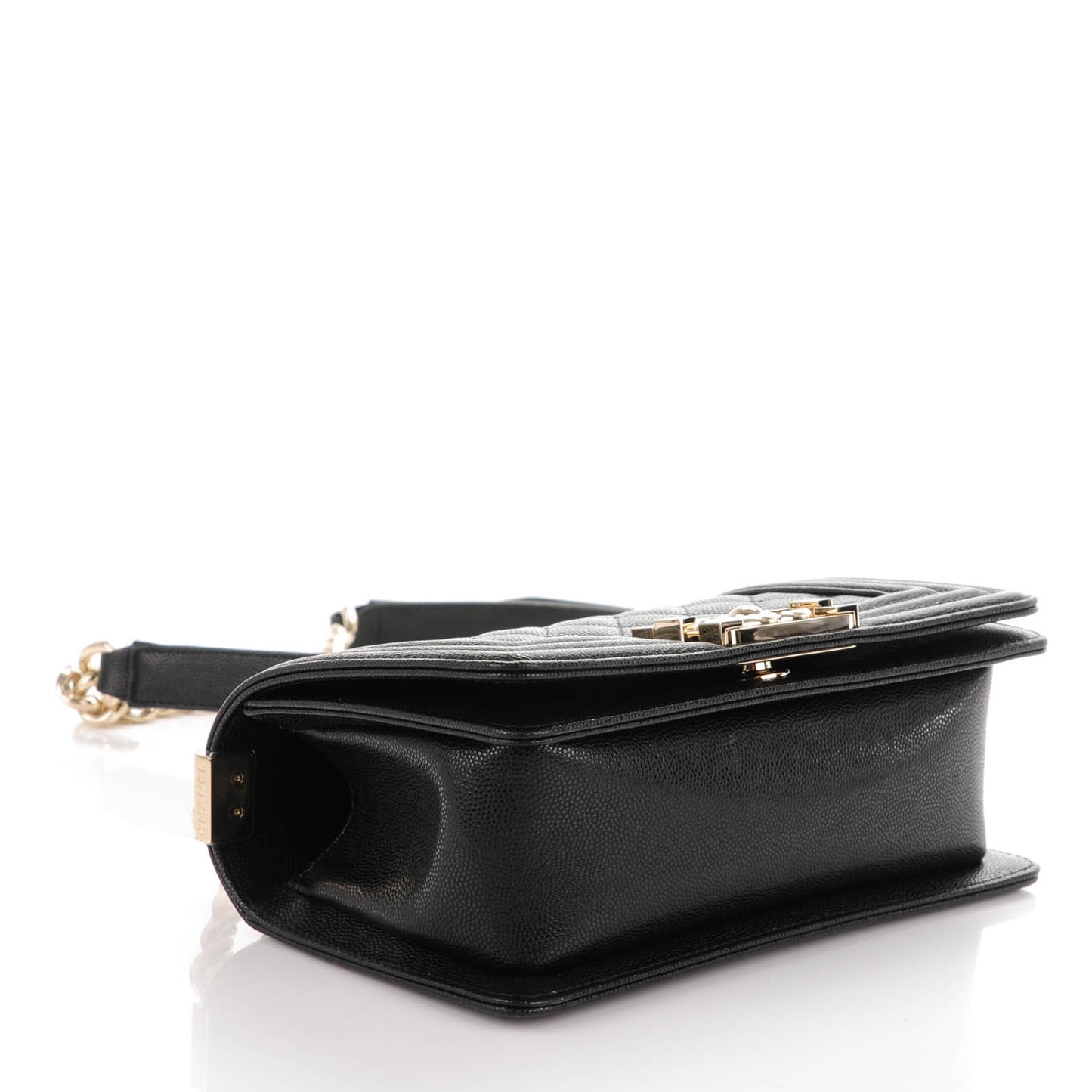 Caviar Quilted Small Boy Flap Black