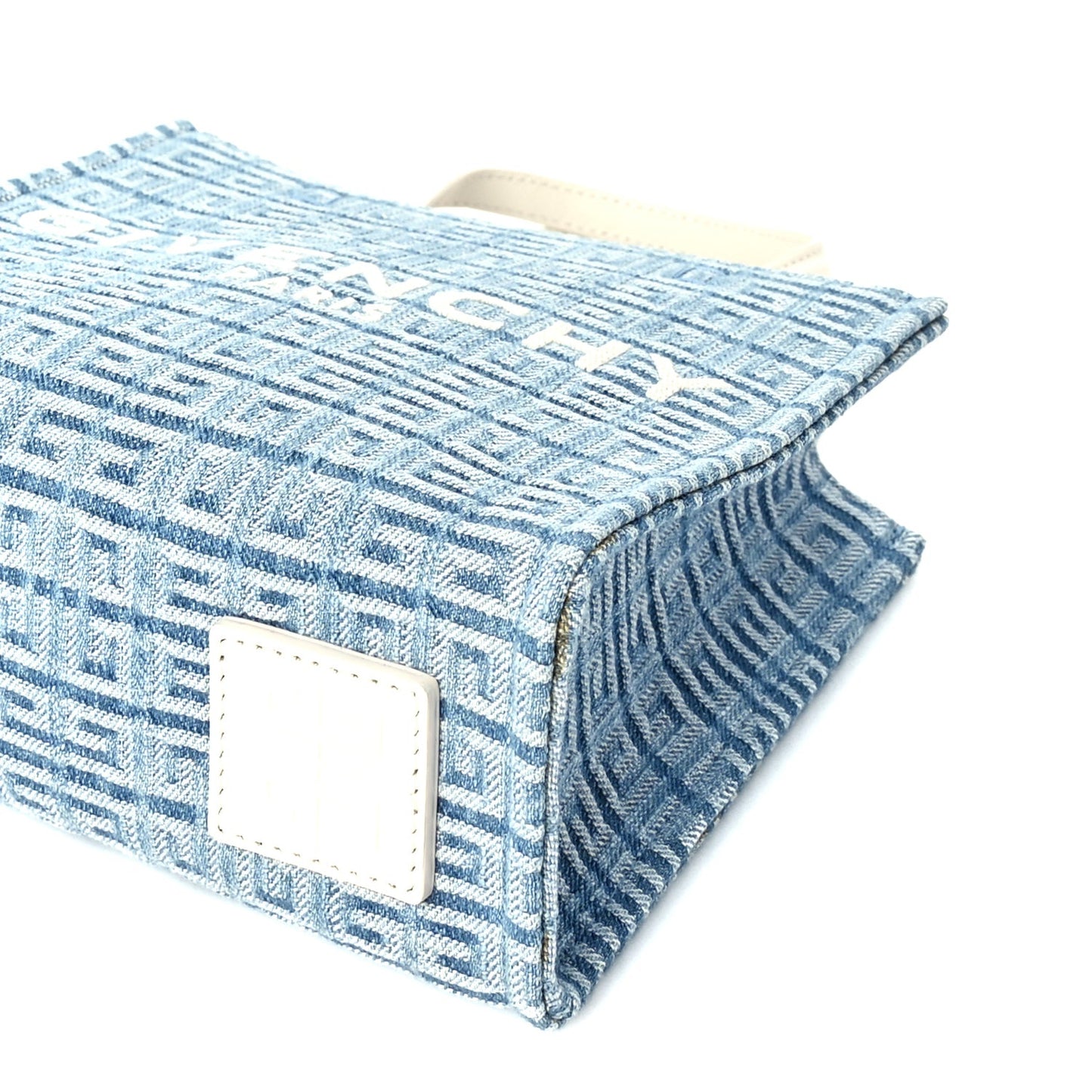 Washed Denim Mini G Shopping Tote  Blue