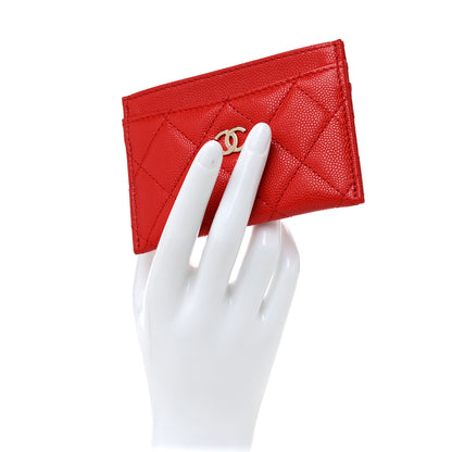 Chanel Caviar Quilted Card Holder Red 2 of 10