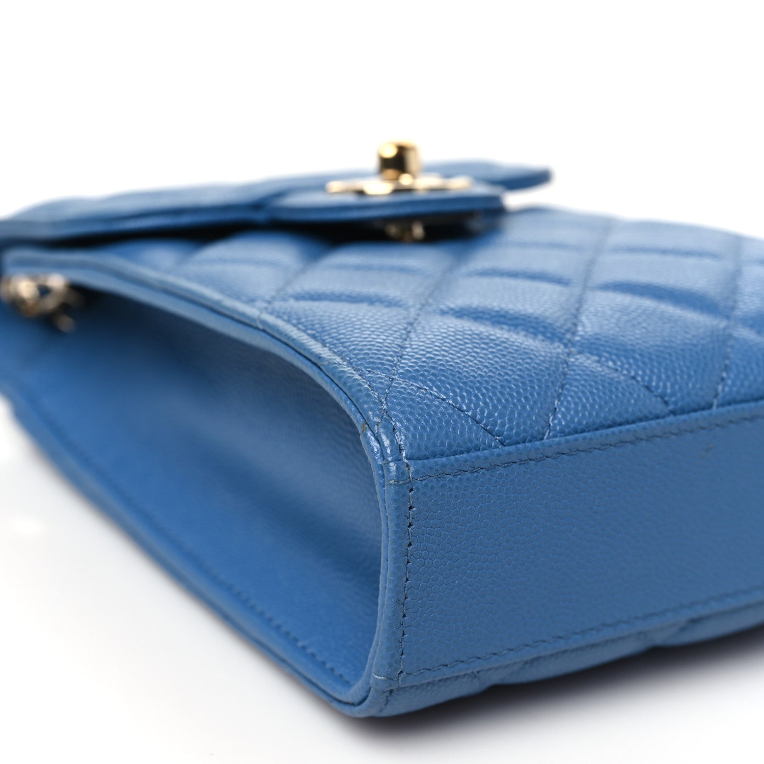 Chanel Caviar Quilted Classic Phone Holder Blue 10 of 11