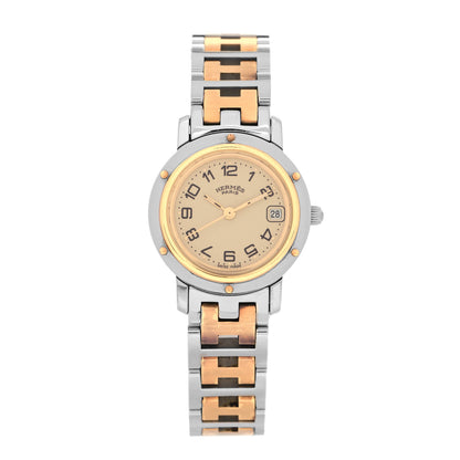 Hermes Stainless Steel 24mm Clipper Quartz Watch Gold 1 of 4