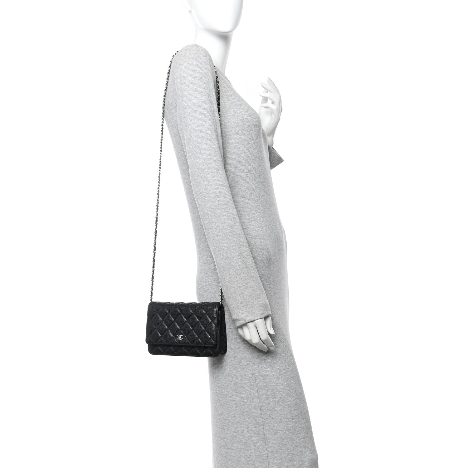 Chanel Caviar Quilted Wallet on Chain WOC Black 2 of 12
