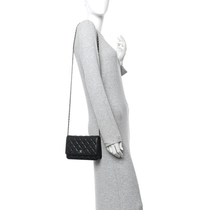 Chanel Caviar Quilted Wallet on Chain WOC Black 2 of 12