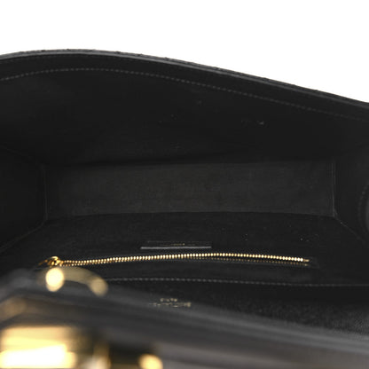 Saint Laurent Grain De Poudre Textured Mixed Matelasse Large Triquilt Monogram Satchel Black 5 of 7