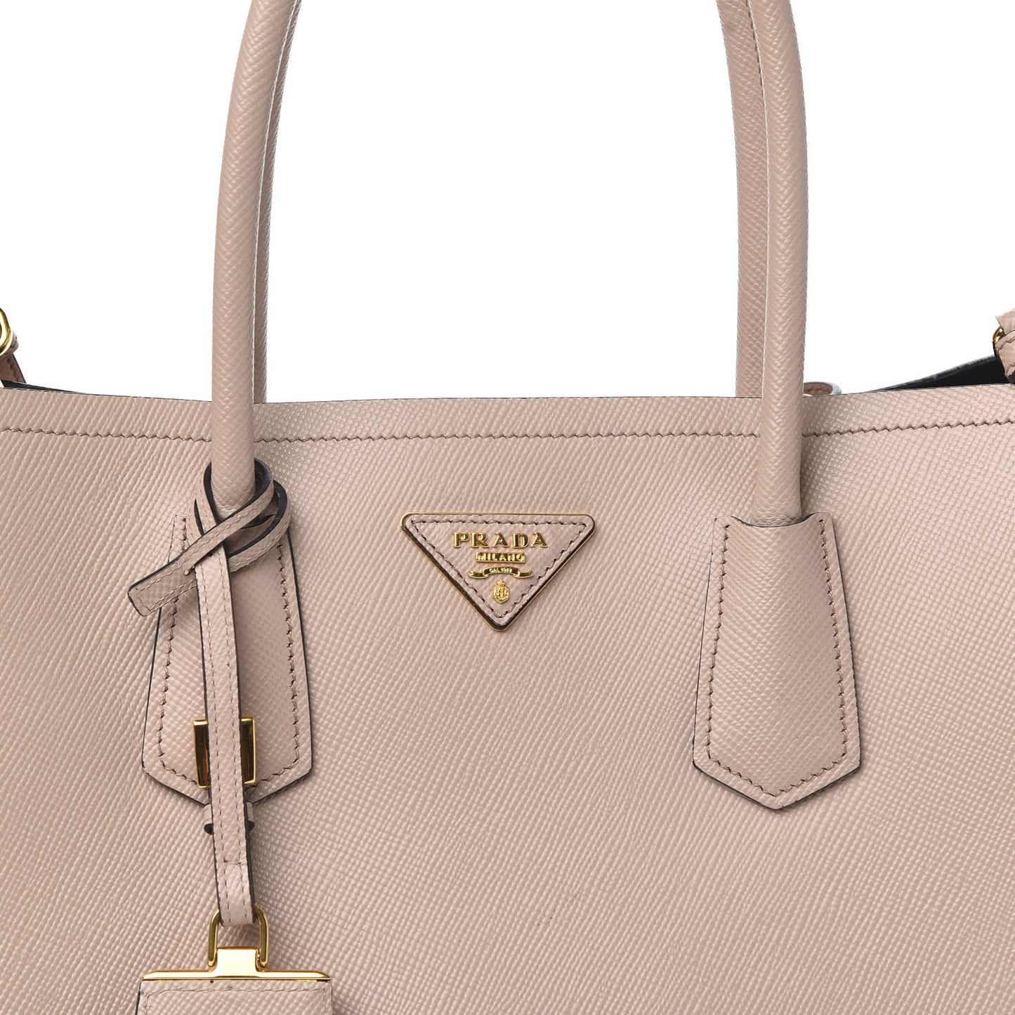 Saffiano Cuir Large Double Bag Cammeo