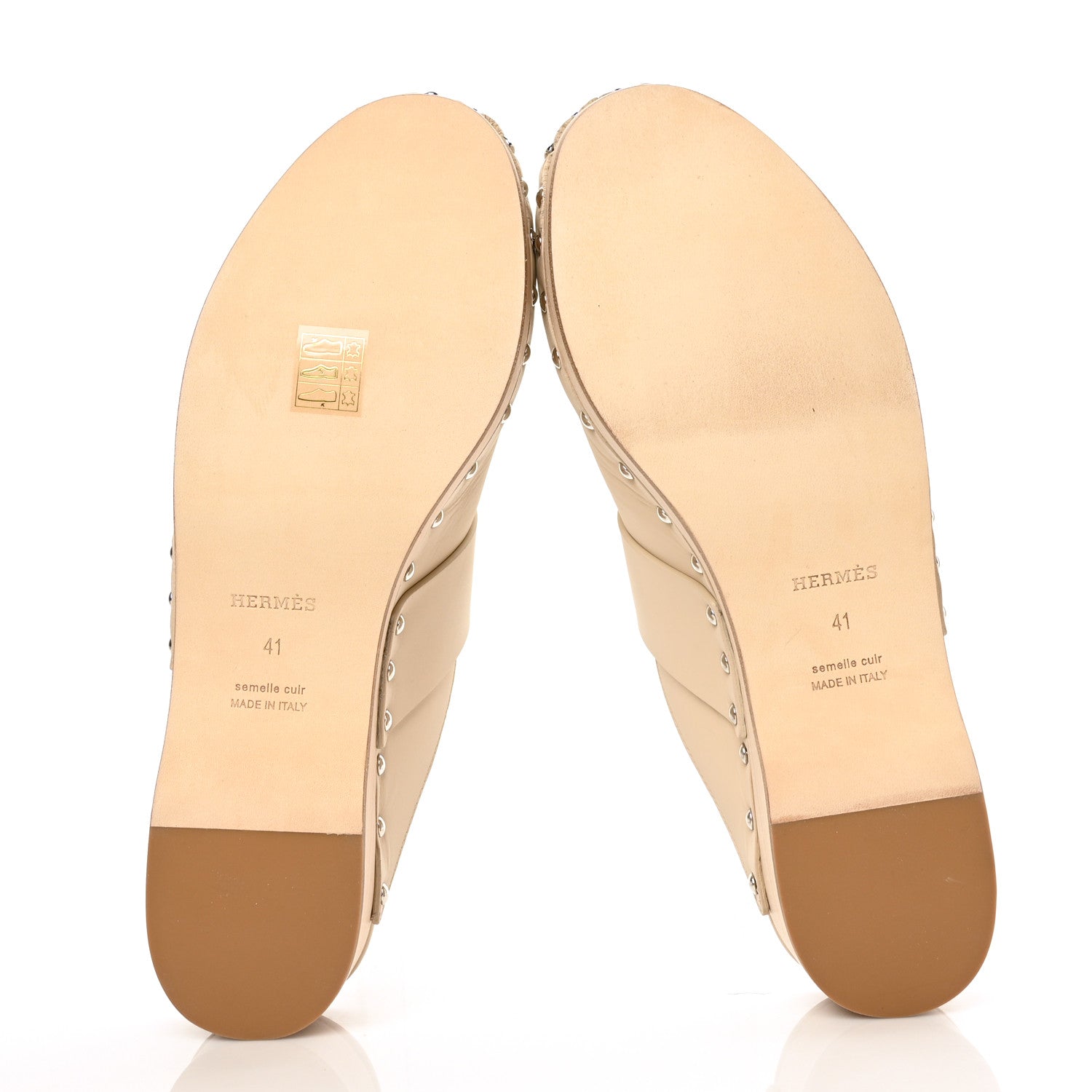 Hermes Calfskin Calya Mules 41 Hetre 5 of 8