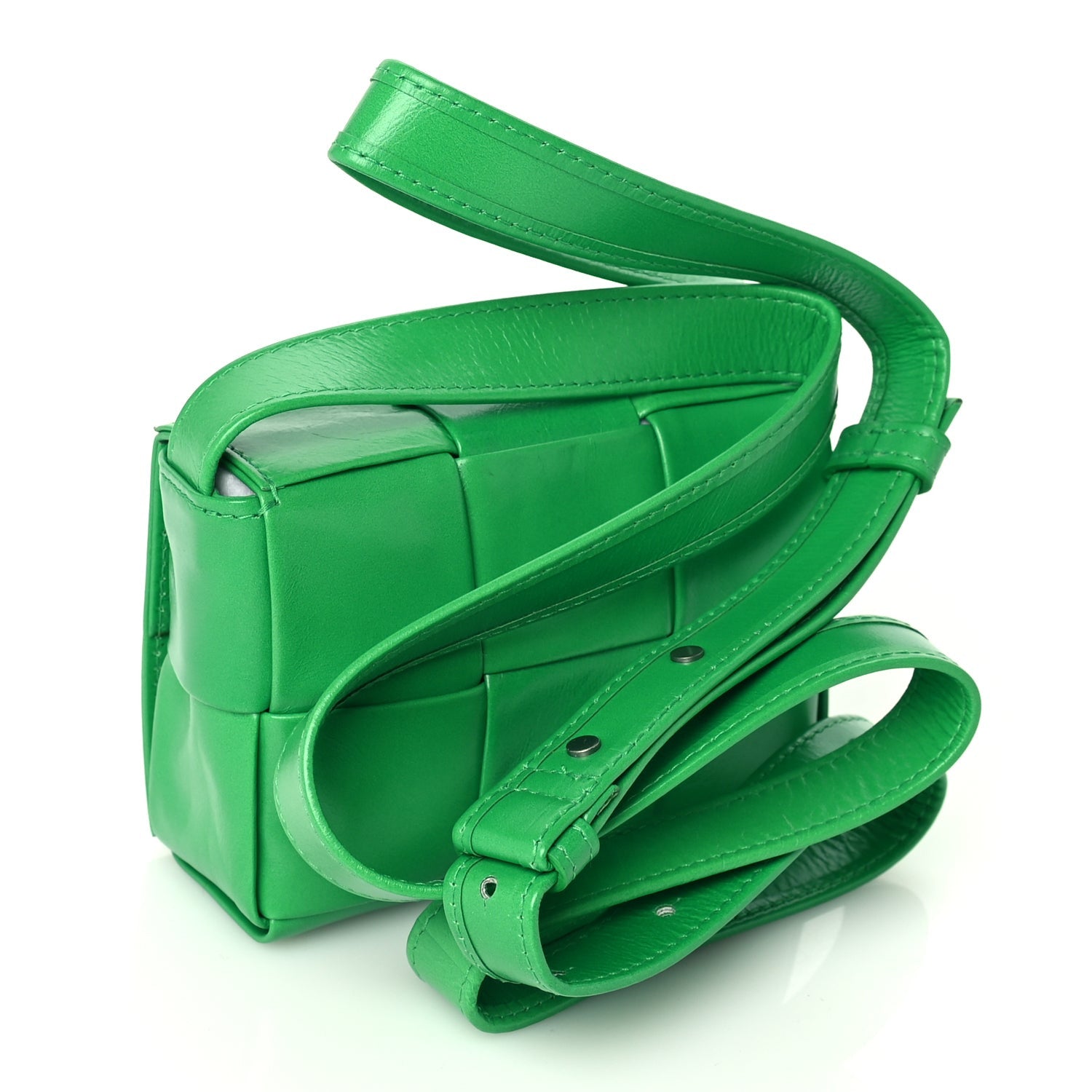 Bottega Veneta Crinkled Lambskin Maxi Intrecciato Extra Mini Cassette Crossbody Bag  Parakeet 2 of 8
