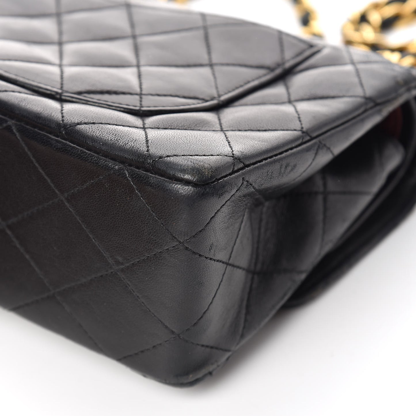 Lambskin Quilted Small Double Flap Black