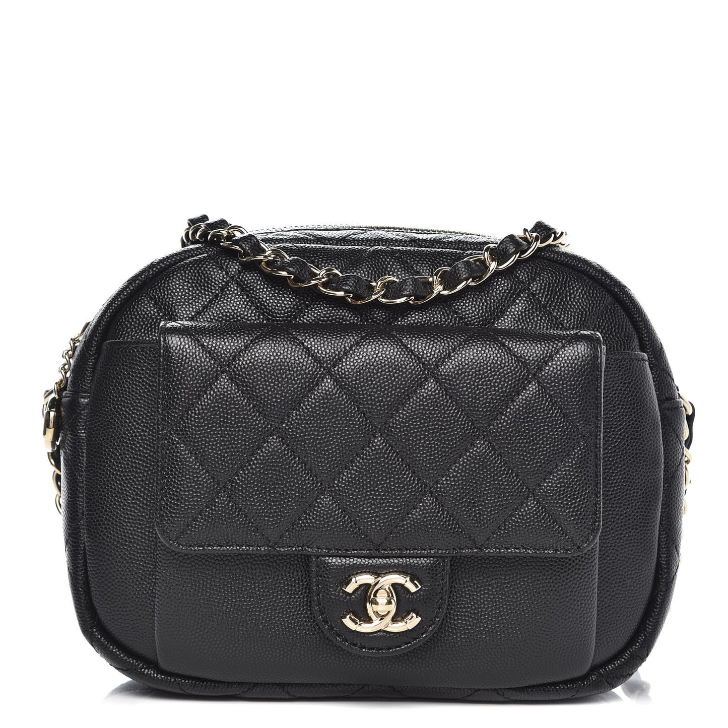 Caviar Quilted CC Day Camera Case Black
