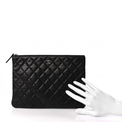 Chanel Lambskin Quilted Medium Cosmetic Case Black 2 of 11