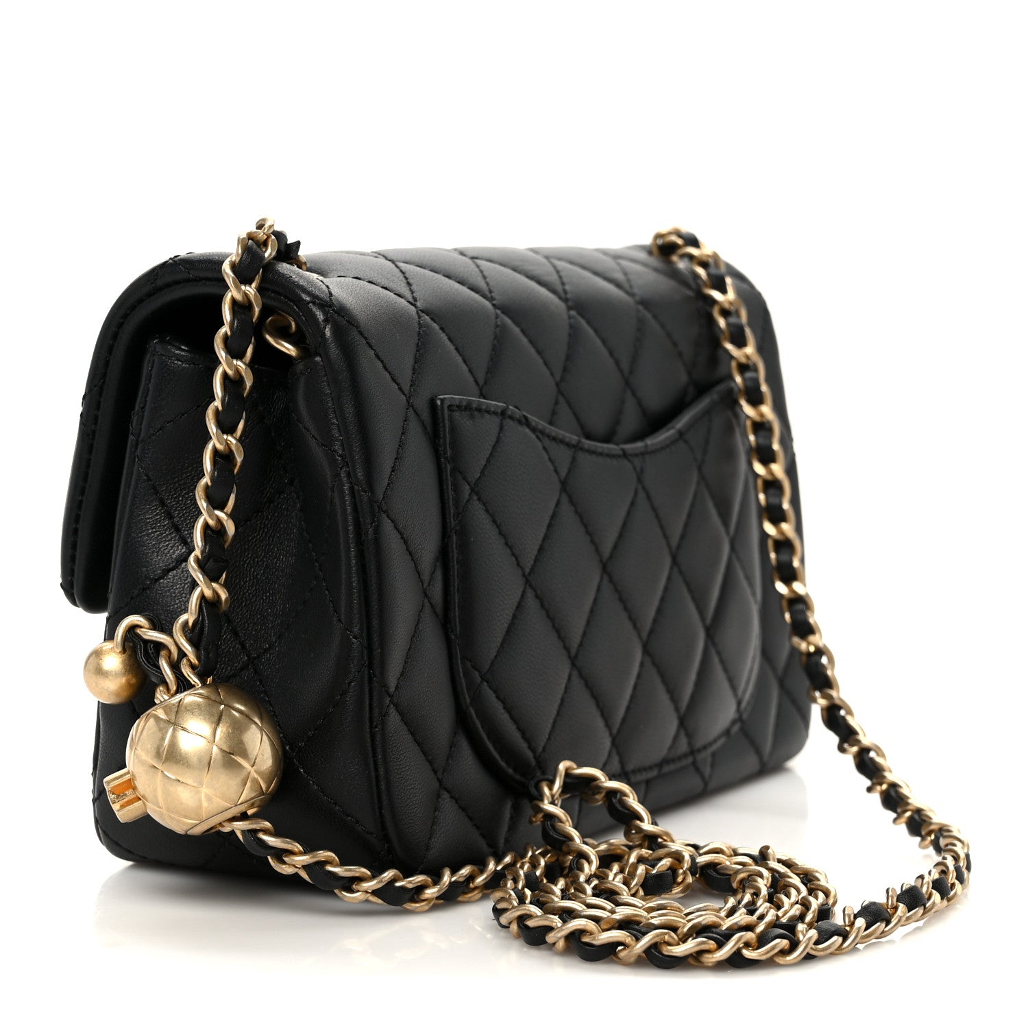 Chanel Lambskin Quilted Mini Rectangular Pearl Crush Flap Black 3 of 12