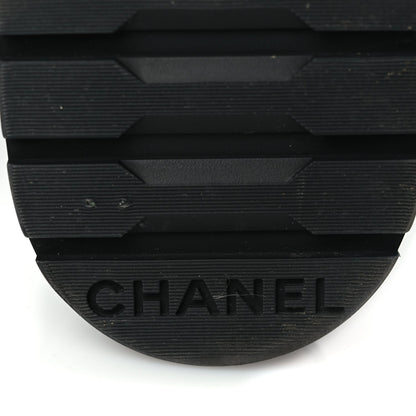 Chanel Shiny Calfskin Quilted Lace Up Combat Boots 39 Black 6 of 8