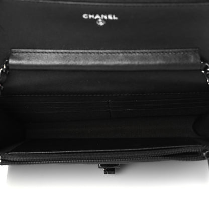 Chanel Sheepskin Chevron Reissue Wallet On Chain WOC So Black 5 of 12